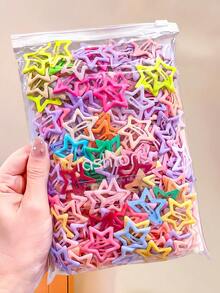 10/30/50/100pcs/Set Cute Y2K Five-Pointed Star Hair Clips, Macaron Colorful, Star Shaped - Suitable For Girls, Basic Matching, Bangs Clips, Can Be Used For Daily School, Party Events, Suitable For Vintage, Sweet, Academy And Other Styles, Mother's Day Gift - Multicolor - View 1