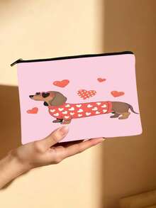 Túi đựng mỹ phẩm in hình chó Dachshund ngộ nghĩnh, túi đựng đồ vệ sinh cá nhân chủ đề xúc xích, túi hai mặt tiện dụng, thích hợp cho du lịch và sử dụng hàng ngày, món quà tuyệt vời cho những người yêu chó và người hâm mộ thú cưng. - Nhiều màu - Xem 10