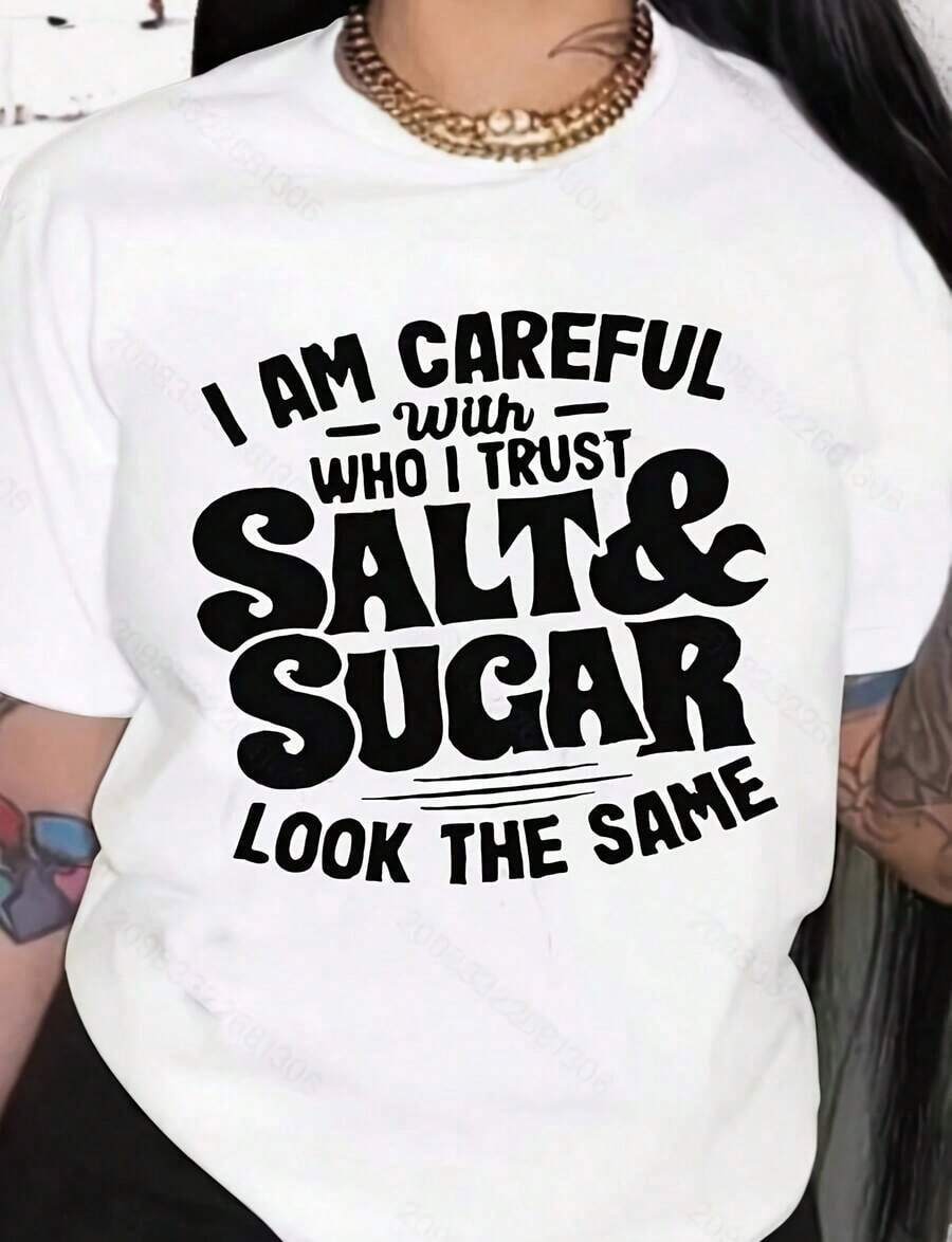 1 pieza de camiseta con estampado de alfabeto y cuello redondo, camiseta casual holgada de manga corta para verano, top de algodón de 80g para mujer, camiseta casual holgada de manga corta de gran tamaño para mujer, camiseta de algodón 100% de peso pesado con estampado de moda para todas las estaciones. Con estampado de mariposas, adecuada para niñas y mujeres, camiseta inspiradora de manga corta y cuello redondo, estilo estético lindo Y2K, top de verano, adecuada para actividades al aire libre, familia, trabajo o uso diario casual en la calle, 100% algodón. - Blanco - Ver 1