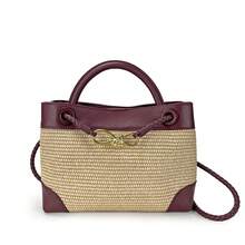 BV Bottega Small Andiamo Bolso de mujer tejido a mano de cuero genuinoBolsodebolso de manotipocuboconpatróntejidoparamujer,bolsodemarca,elegantebolsodemanoparaseñorabolsaderegaloexquisita,bolsodebolso de manodelujoparamujer,bolsocruzadodemodaparamujer,adecuadoparachicas,estudiantesnivel universitariodamasdeoficina,madresdemedianaedadparausodiario,comprasoficina,clase,reuniones,citas,actividadesalairelibretambiénunregaloidealparamujeres2026 Bolso de Rafia Tejido de Verano con Lazo Metálico, Bolso de Hombro Cruzado, Bolso de Mano Casual de Gran Capacidad - marrón - Ver 6