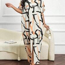 Lady Autumn And WinterCasualElegantWorkWovenButterfly SleeveArabian Dresses - Multicolor - Ver 5