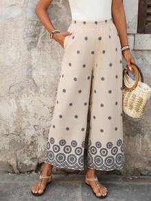 Pantalones casuales de unicolor para mujer, aptos para el verano - Multicolor 2 - Ver 4