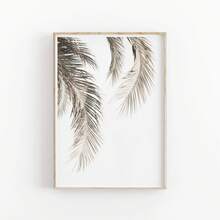 Póster botánico nórdico de estética minimalista, pintura en lienzo, hojas de palmera de eucalipto, planta artística, decoración de pared imprimible - 02 - Ver 3