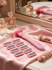 Alat Cukur Rambut Tubuh & Wajah Manual 6 Lapisan, Alat Cukur Pengaman Wanita, Pemangkas Bikini, Depilator, Alat Perawatan Wajah & Tubuh Unisex, Epilator Tubuh Wanita Ukuran Perjalanan Sekali Pakai (Warna & Gaya Acak) - Model yang ditingkatkan - View 9
