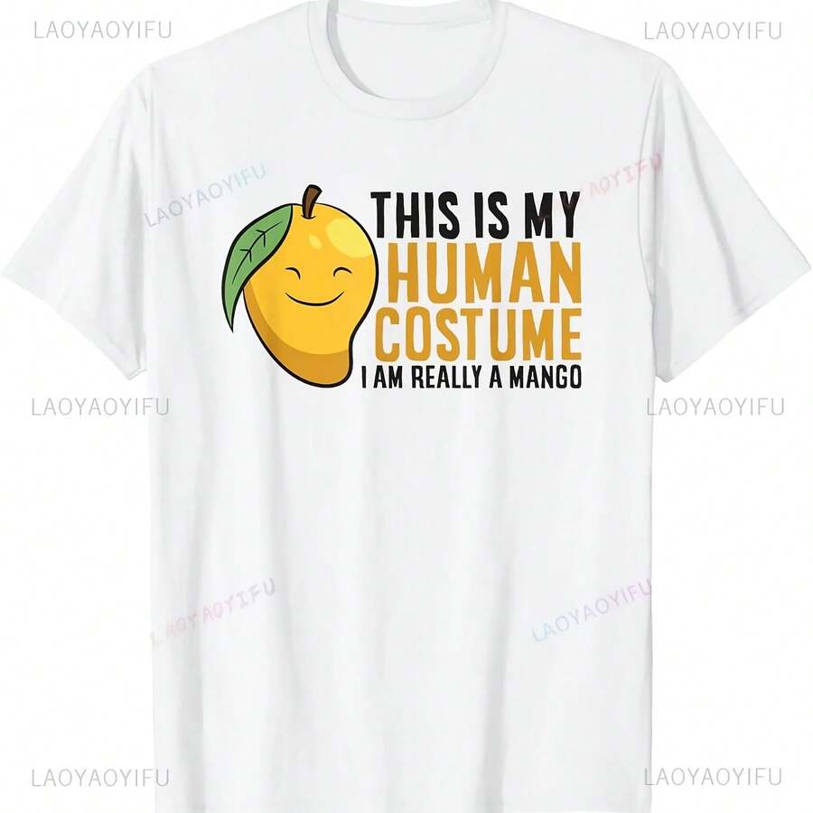 Disfraz de Halloween de Mango Fruit para hombre, camiseta Hipster de I'm Really A Mango, estilo Harajuku, ropa de calle de verano - forma - Ver 1