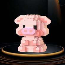 9pcs Micro Particle Cute Animal Model Building Blocks Toys, DIY Creative Shapes, Including Cow, Rabbit, Panda, Pink Pig, Suitable For 6-12 Years Old Children To Improve Hands-On Ability And Cognition, Ideal Birthday Gift For Kids - Multicolor - View 14