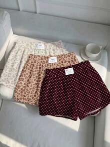3-Piece Set Of Women's Solid Color And Patterned Shorts - Multicolor 10 - View 11