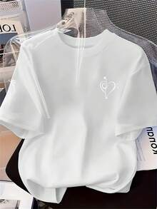 Talla Grande - Talla Grande - Camiseta de Mujer, Estilo Básico Suave, Top Casual para Uso Diario - Blanco - Ver 6