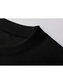 Camiseta de Mujer con Estampado de Gato Navideño - Diseño Festivo con Gorro de Santa y Astas de Reno, Top de Punto Casual con Cuello Redondo, Tela Suave, Mangas Cortas, Adecuada para Todas las Temporadas, Estilo Navideño. Camisetas Gráficas de Verano para Mujer. Camiseta Casual Estampada para Mujer, Manga Corta y Cuello Redondo, Moda Urbana Local de Primavera/Verano. - Negro - Ver 5