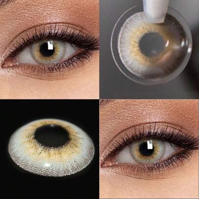  Lentes de contacto desechables de 1 año de Lalens LA Gray, diseño coreano, diámetro de 14.0 mm, curva base de 8.5 mm, pupila pequeña, HEMA NVP 38% de contenido de agua, suaves y ligeros, transpirables, de aspecto natural, adecuados para todos los colores de ojos, moda Y2K, uso diario, maquillaje de primavera, fiesta, regalo de cumpleaños, maquillaje de vuelta a la escuela para estudiantes, lentes de contacto de color