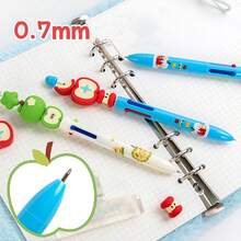 1pc Creative Multicolor Ballpoint Pen Set, Floral And Apple Pattern Ballpoint Pens, Providing 4 Colors For Various Uses, 0.7mm Smooth Writing, Student Stationery, Office Supplies, High Capacity Exam Writing Pen, Suitable For Note-Taking, Error Correction And Highlighting - Ballpoint Pen - View 8