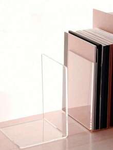 4pcs Acrylic Book Display Stand, Adjustable Transparent Book Display Rack, Art Display Stand, Desktop Acrylic Book Storage Rack, Clear Book Holder Suitable For Office, Home, Retail Store, Office, Bedroom, Back To School, Comic Books, CDs, Magazines - Multicolor - View 6