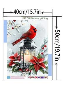 1pc DIY Diamond Painting, Rhinestone Embroidery, Animal & Bird Design, Home Decor, Full Drill, 30*40cm/40x50cm - Sets - View 9