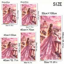 完整的5D DIY钻石画工具套装，公主新娘肖像主题，优雅的钻石艺术画，适合成人，亚克力墙面装饰，包含圆形钻石、手工工具和马赛克艺术材料 - 圓鑽 - 查看 7