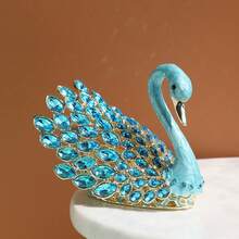 SUSUZUKU 1 pieza Caja de joyería en forma de cisne hueco con esmalte "Amor Eterno", caja decorativa de metal pequeña, regalo creativo para el Día de San Valentín - cisne - Ver 9