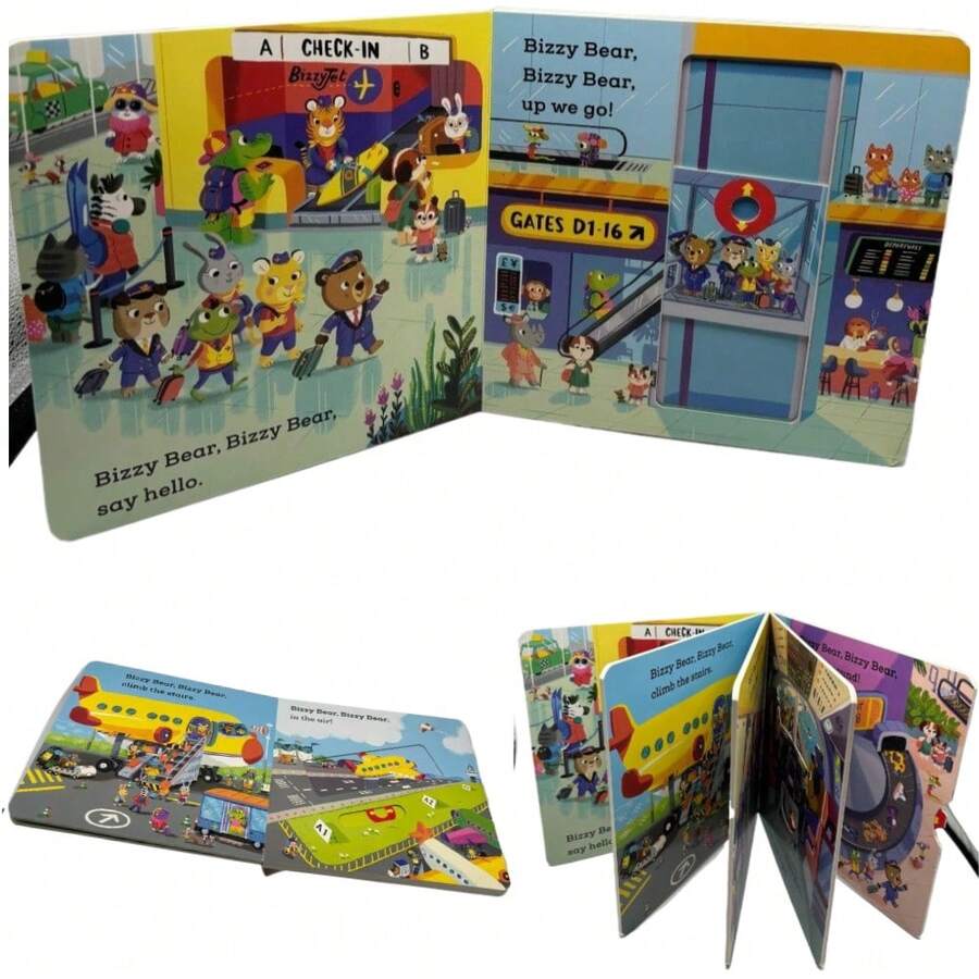 Pull-And-Push Learning Material Board Book, Foldable Inner Pages, Home Reading Story Time, Cognitive Enlightenment, Christmas Gift Science Education, Language Development, Perfect For Halloween - 彩色 - 查看 1