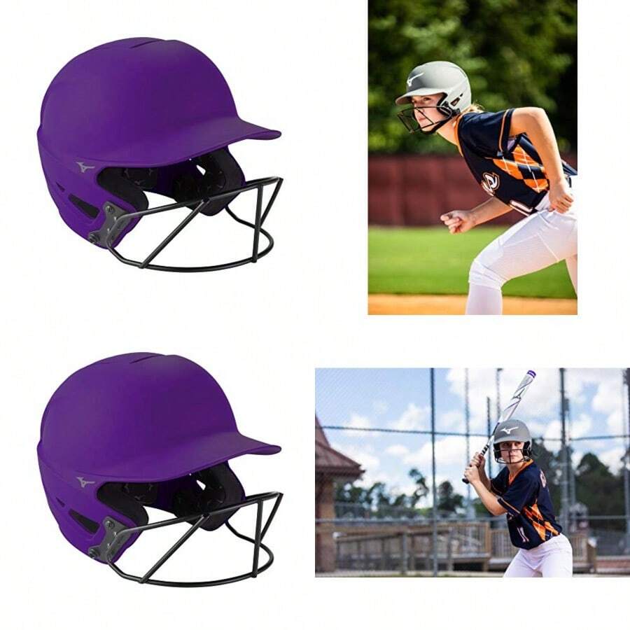 Adult F Batting Helmet with Mask - Púrpura - Ver 1