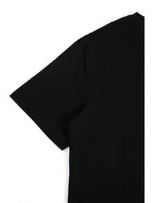 100% Cotton - Oversized T-Shirt - Summer - Black - View 5