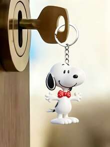 SNOOPY "Hugging Style" Three-Dimensional Keychain, 1:1 Replica Of Its Adorable Pose With Open Arms And A Polka-Dot Bow, The Details Are Exquisite To The Point Of Being Excessive, The Workmanship Is Fine Without Any Burrs, And The Material Is Durable And Doesn't Fade Easily. - Multicolor - View 1