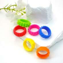 6/12pcs Silicone Sensory Rings.Finger Spinner Toy.Stress-Relief Sensory Rings,Silicone Stress-Relief Toy.Finger Ring And Bracelet Sets.Classroom Rewards,Birthday Gifts,Travel-Friendly Party Favors.Office Supplies,Christmas Gift Bags,Party Gift Bags - Multicolor - View 3