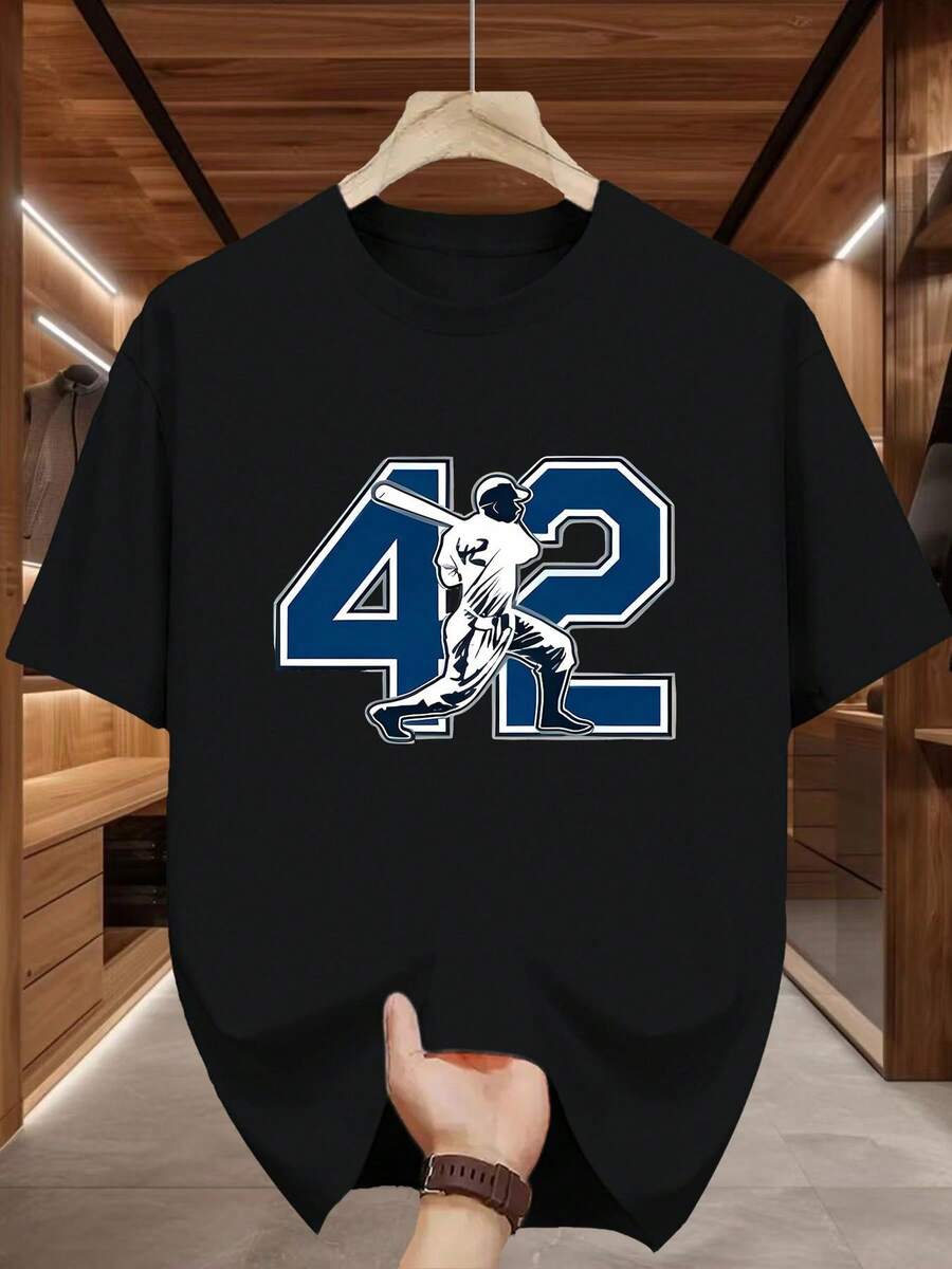 Unisex T-Shirt Made Of Pure Cotton, Vintage Style, Sporty, Men's Crew Neck T-Shirt. A Must-Have Fashion Item, Essential Summer T-Shirt, Summer Clothes For Women, Men's Summer Outfit, Women's Shirt, Creative Design, Outdoor Play, Cool Style, Fun Design, Great For Outdoor Play - Black - View 1