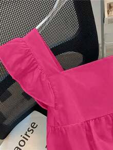 Suéter elegante y lindo de mujer con mangas de estilo de muñeca - Rosa Fucsia - Ver 4