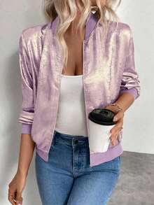 Chaqueta gris con mangas largas y lentejuelas Keke Bloomly, ligera, Chaquetas de punto para mujer, Chaquetas de punto ligeras para mujer, Atuendos de campo para mujer, Ropa vintage para mujer, Ropa de primavera para festivales y vacaciones - Morado - Ver 11