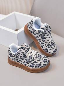 1 par de zapatos casuales y deportivos de estampado de leopardo unisex, cómodos y duraderos, adecuados para primavera y otoño - Beis - Ver 2