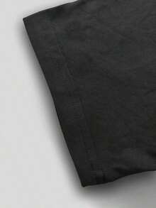 1 Pieza de Ropa Casual de Moda para Hombres y Mujeres. Camiseta de Mujer a la Moda con Patrones de Letras Artísticos, Top Casual de Cuello Redondo para Mujer, Perfecta para el Uso Diario en Verano. Versátil, fácil de combinar, para uso diario, estilo urbano, ropa de vacaciones, ropa de fin de semana. - Negro - Ver 3