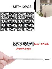 Bộ 10 miếng dán tường gương hình tuyến tính trang nhã - 5x20cm, màu bạc, vàng, đen, chất liệu acrylic, có lớp keo tự dính, thích hợp trang trí nhà cửa, phòng ngủ, tường nhà, phòng tắm. Gương họa tiết tinh xảo dùng cho viền góc, đường viền tường nhấn, các dự án cải tạo DIY, lắp đặt không cần khoan, dán trực tiếp, bề mặt phản chiếu, phong cách phục hưng ốp tường châu Âu, trang trí hình học tối giản, bộ dụng cụ chi tiết kiến trúc. - Nhiều màu - Xem 25