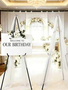 2m Transparent Tulle Fabric, Soft Chiffon Table Runner Suitable For Wedding Welcoming Board, Baby Shower Party, Birthday Party, Event Arch Decor - Multicolor - View 3