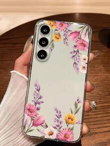 花朵图案 1 件装彩色花卉软壳手机壳，兼容 17/17 Air/17 Pro/17 Pro Max、荣耀、三星 Galaxy A04e/12/A13/A14/A34/A50/A52/A53/A54/S21/S22/S23/S24/S25/S25 Ultra、6A/7A/8A、12T/13T - 無色 - 查看 1