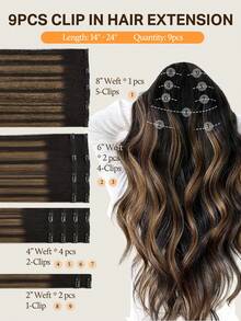 DOORES 9PCS Ekstensi Rambut Jepit Lurus Rambut Manusia Asli Alami Ekstensi Rambut Manusia Perawan Tenunan Ganda Jepit Tak Terlihat & Lembut Potongan Rambut Mini Untuk Rambut Tipis Untuk Wanita - S1B/6/1B - View 5