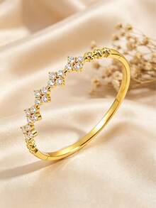 Camhanno 1 chiếc vòng tay bằng thép không gỉ mạ vàng 18K dành cho nữ, kiểu dáng giản dị và đa năng. - Nhiều màu - Xem 6
