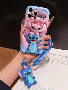 Disney Lilo & Stitch Phone Case With Stitch And Angel Charm And Stitch Lanyard - Cute Stitch And Angel Protective Case With "Disney" Logo And Playful Design, Equipped With Delicate Stitch Decorative Lanyard And Beaded Bracelet For Easy Carrying, Compatible With IPhone 17, 16, 15, 14, 13, 12, 11 Pro Series, Ideal For Birthdays, Holidays, Anniversaries, Graduation Gifts, Or Any Special Occasion To Surprise Family, Friends, Classmates, And Loved Ones. - 白色 - 查看 7