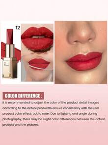 Pudaier 1pc Pink Nude Waterproof Non-Fading Lipstick, Suitable For All Skin Tones, Perfect Valentine's Day Gift For Her - 12 - View 6