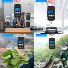 1pc 50kg/110lbs Portable Digital Luggage Scale, Fishing Scale, Handheld Hanging Hook Scale With Backlit LCD Display, Suitable For Travel, Fishing And Shopping Weighing And Unit Conversion Functions - Black - View 7