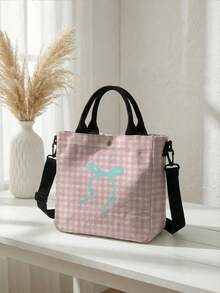 Random Pattern Tote Bag With Matching Pouch, Lightweight Shoulder Bag, Handbag, Suitable For Commuting, Shopping, Students, Fashion Bag, Great Gift Choice - Multicolor - View 10