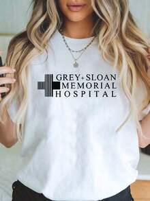 Summer1 pieza de camiseta para mujer con el logo del hospital Memorial Sloan en gris, para el Día de San Valentín, camiseta casual de cuello redondo de g de algodón puro pesado (1 pieza) g 100% algodón. Camiseta de manga corta para mujer, estilo básico que combina con todo, para uso interior y exterior. - Blanco - Ver 11