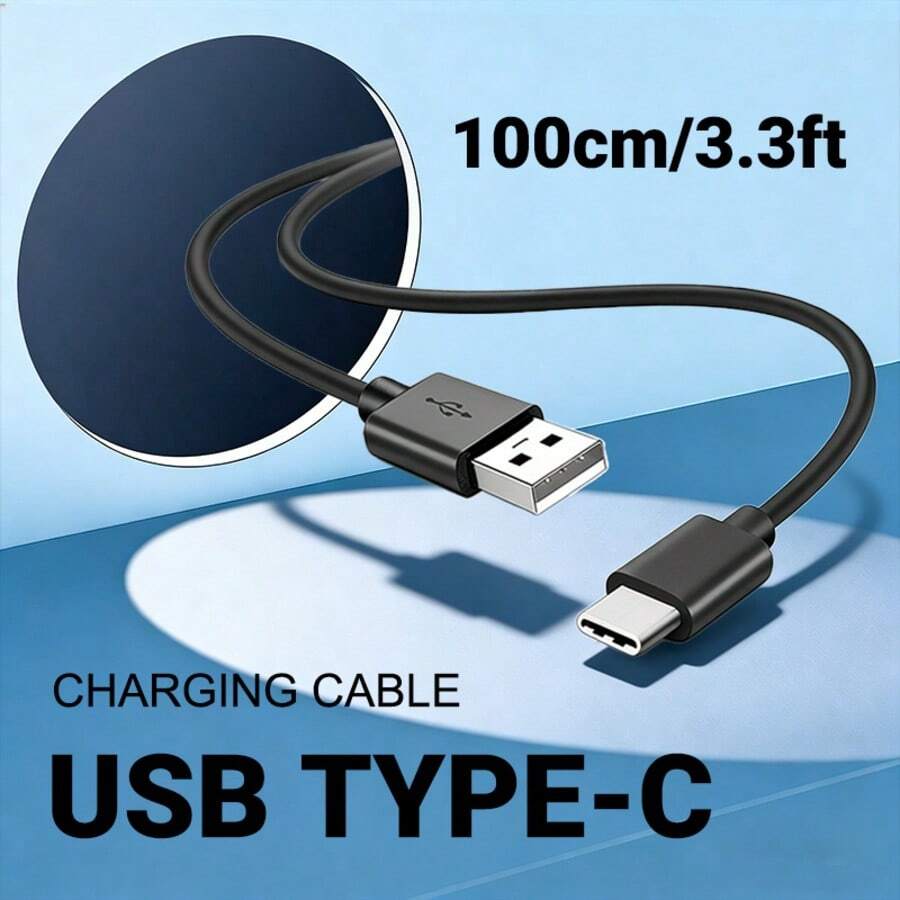 1 Pack Black PVC Charging Cable, 100cm/3.3ft, Supports Charging And Data Synchronization, Compatible With Galaxy S22/S23/S24/Ultra, Honor, POCO, And Other Smartphones. - Black - View 1