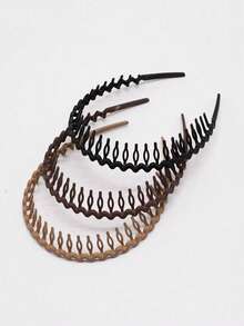 3pcs/Set Women Simple Anti-Slip Wave Headband With Teeth, Versatile Hair Accessory For Daily Use, Suitable For Washing Face, Makeup, Travel (Slight Color Difference May Occur Due To Lighting And Display Conditions) Hairband - Multicolor - View 6