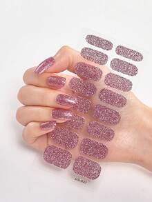 16pcs Colorful Glitter Nail Stickers, Waterproof & Long-Lasting, 3D Onion Powder Hot Stamping Nail Art Stickers, Suitable For Daily Use, Gifts And Parties - Multicolor - View 17