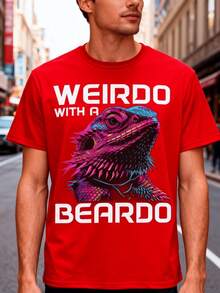 Reptile Enthusiast T-Shirt With Bearded Dragon Design, 100% Cotton, A Gift For Men, Women, Parents And Friends, Sizes S-, Black, Loose And Comfortable. - Black - View 7