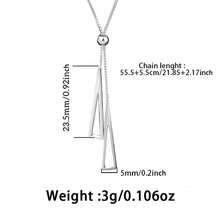 1pc 925 Sterling Silver Geometric Hollow Triangle Pendant Necklace For Women, Minimalist Design, Adjustable Length, Suitable For Daily, Party, Vacation Wear, Gift For Family, Friends, Christmas, Valentine's Day, Birthday - Silver - View 4