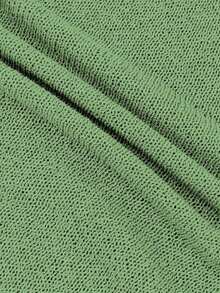 Vestido de punto casual y elegante sin mangas con lazo, de unicolor, para primavera/verano y fiestas - Verde - Ver 7