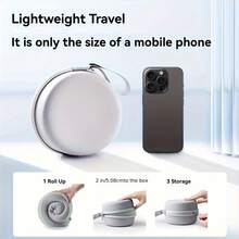 NewErgonomic U-Shaped Neck Pillow With Storage Bag - Memory Foam Travel Pillow With Slow Rebound Technology, Machine Washable Cover, Lightweight & Portable For Airplane, Office, Home - For Neck & Head, Ideal For Napping, Reading, Videos - Available In - 灰色和白色配色 - 查看 6