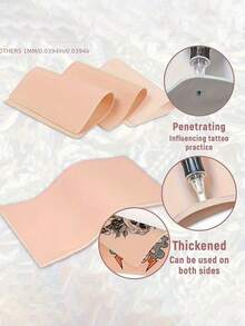 3mm Thick 12" X 8" Tattoo Practice Leather, Double-Sided Large Size Blank Tattoo Practice Simulated Skin, Suitable For Permanent Makeup - Multicolor - View 9