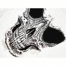 Camisa de calavera para mujer, camisetas gráficas de esqueleto vintage, camisetas góticas punk rock, camisetas novedosas de terror para Halloween, camisetas - Blanco - Ver 6