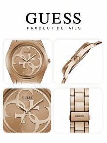 GUESS 极简石英表：流畅机芯，打造现代都市风格 W1082L3 - 金色 - 查看 6