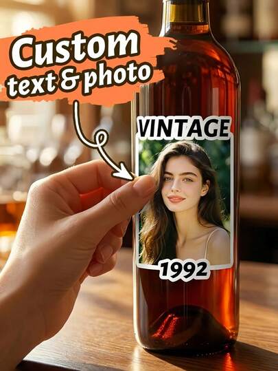 Personalized Keepsake Photo Decals, Custom Picture Stickers For Anniversary & Wedding, Romantic DIY Gift Labels For Couples, Family Milestone Decoration (Sticker Only)